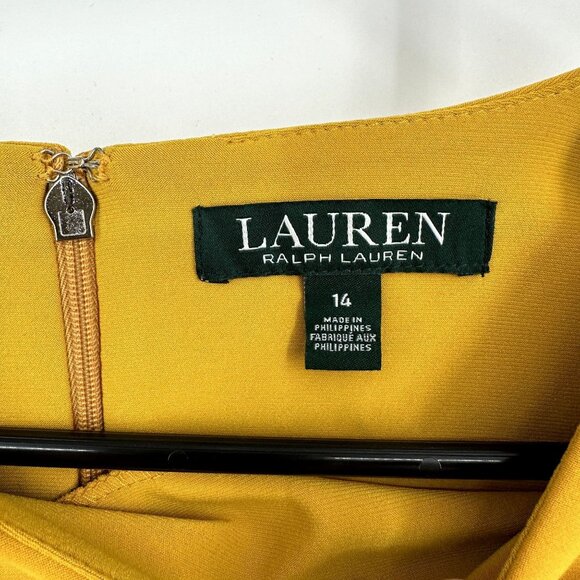 Lauren Ralph Lauren Yellow Dress Button Detail size 14 - Picture 5 of 6